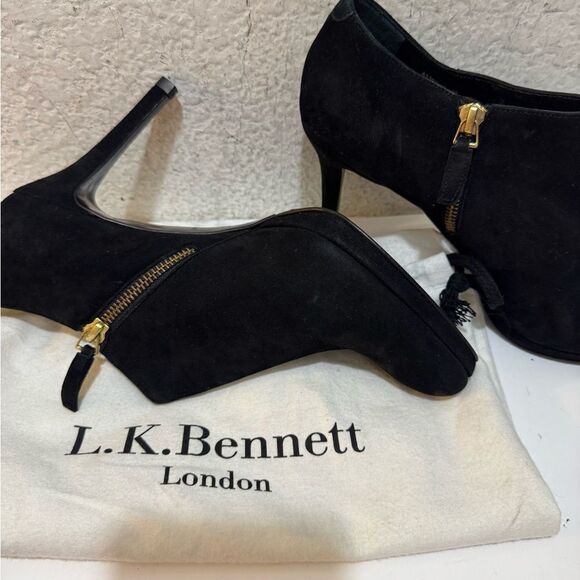 LK Bennett London Black suede shoe booties EU 40 US 9 - Picture 11 of 16